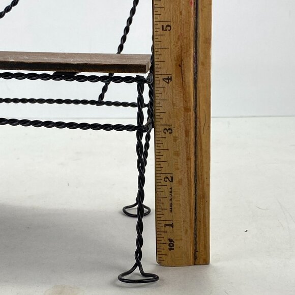 Vintage Wire and Wood Heart Design Bench Doll Display - Picture 9 of 11